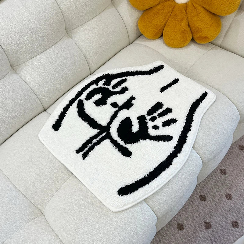 VIKAMA Cartoon Palm Game Machine Imitation Cashmere Rug Comfort Insulation Bathroom Door Mat Entry Door Mat Home Decor