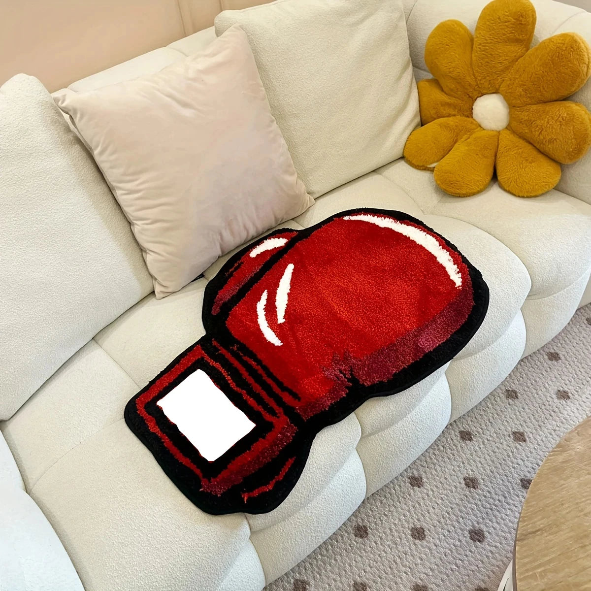 Red Left and Right Boxing Gloves Living Room Carpet Chic Bedroom Rug Corridor Area Floor Pad Mat Doormat Aesthetic Home Decor