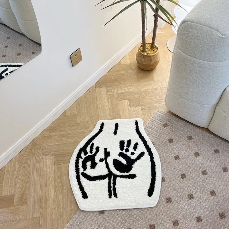 VIKAMA Cartoon Palm Game Machine Imitation Cashmere Rug Comfort Insulation Bathroom Door Mat Entry Door Mat Home Decor