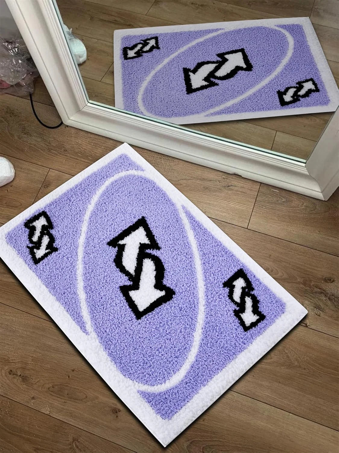 VIKAMA UNO Poker Aesthetic Door Mat Faux Cashmere Bedroom Bedside Rug Bathroom Absorbent Warm Floor Mat Bathroom Foot Mat