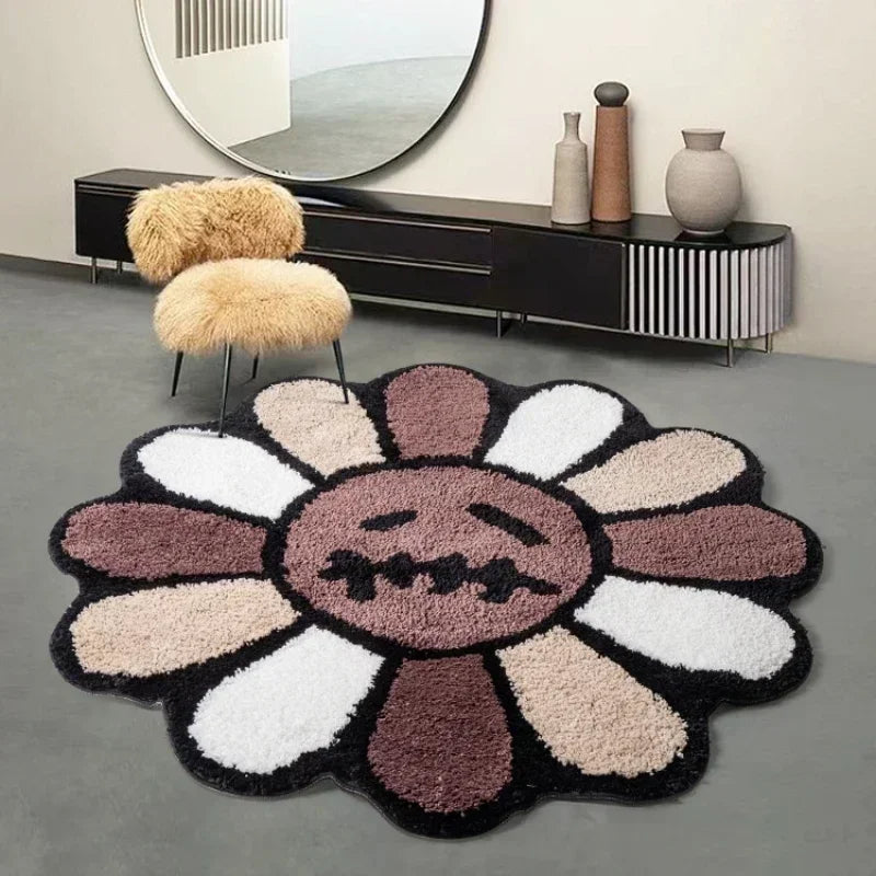 Aesthetic Sunflower Carpet Bathroom Antislip Carpet Cactus Flower Jack Tufted Rug Bedroom Bedside Rug Living Room Decoration Mat