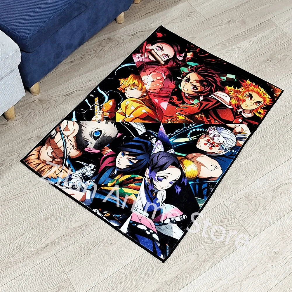 Customization Anime Rugs Demon Slayer Handmade Carpet Area Rug for Home Decor Wall Art