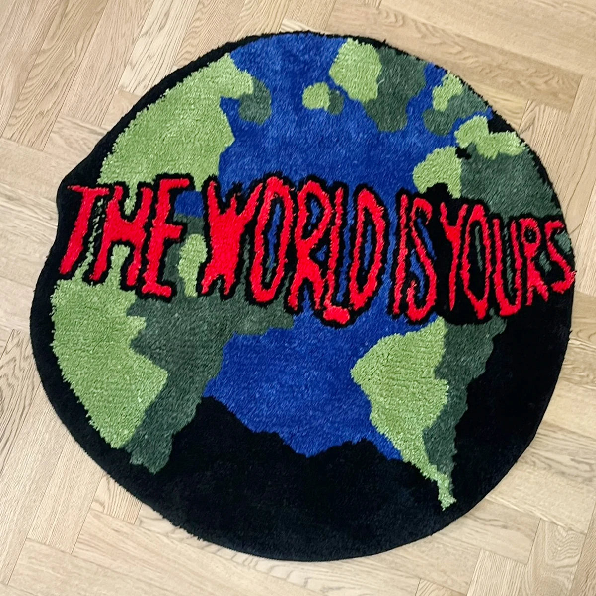 Earth Round Mat Bathroom Mat Anti-Slip Soft Cushion Pad Bedside Carpet Rug Floor Bedroom Doormat Aesthetic Home Room Decor