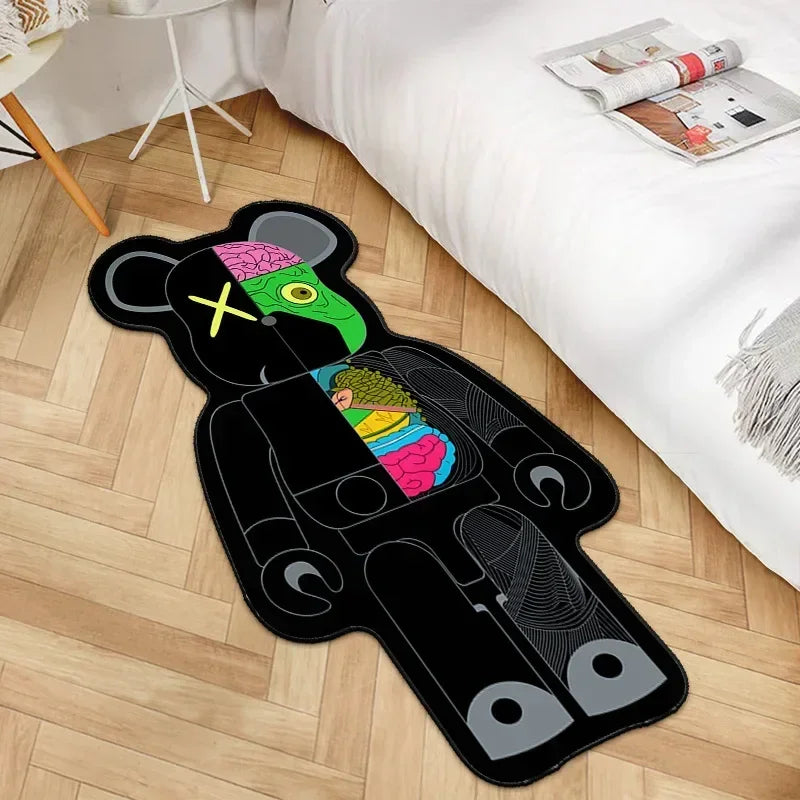 Creative Living Room Use with Building Block Design for Home Decoration Cute Cartoon Bear Rug