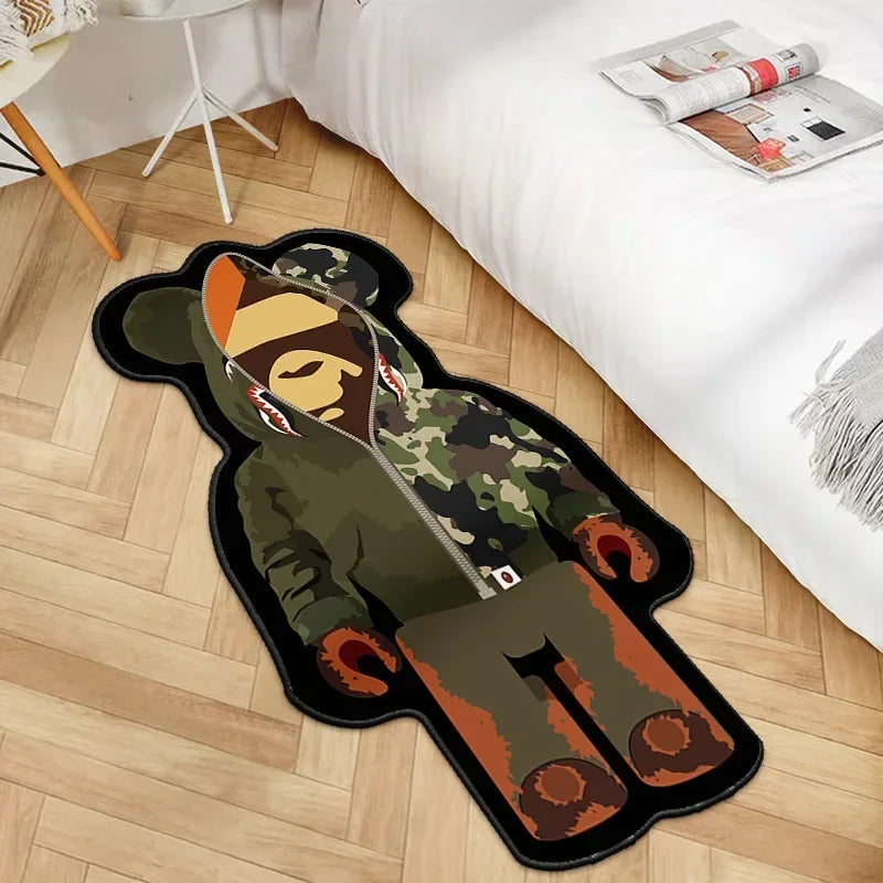 Creative Living Room Use with Building Block Design for Home Decoration Cute Cartoon Bear Rug