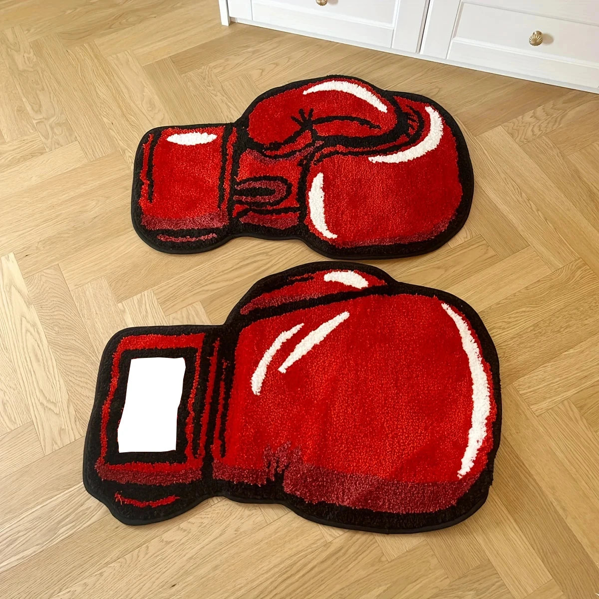 Red Left and Right Boxing Gloves Living Room Carpet Chic Bedroom Rug Corridor Area Floor Pad Mat Doormat Aesthetic Home Decor