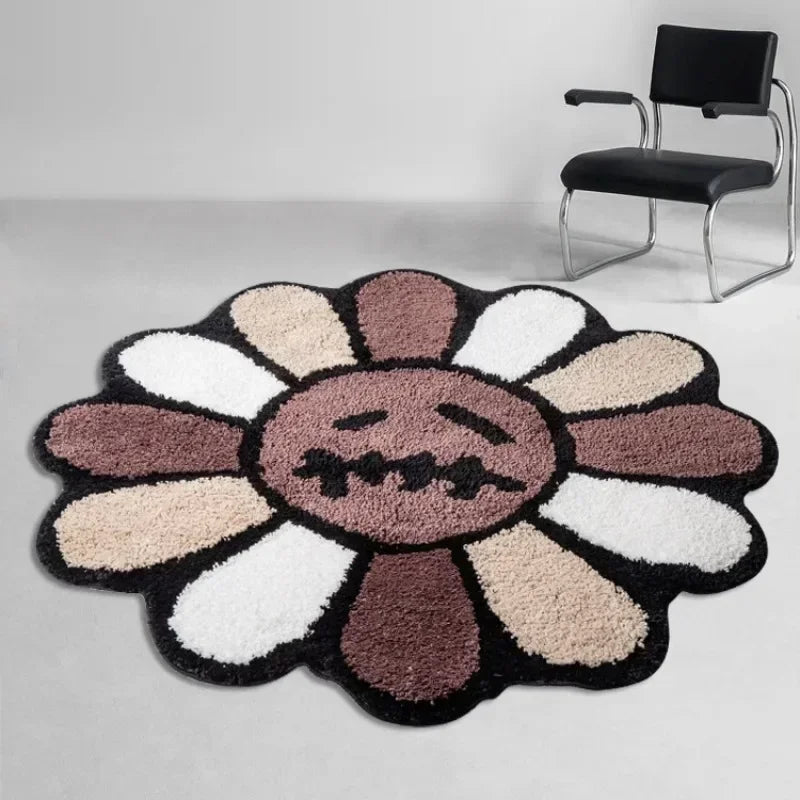 Aesthetic Sunflower Carpet Bathroom Antislip Carpet Cactus Flower Jack Tufted Rug Bedroom Bedside Rug Living Room Decoration Mat