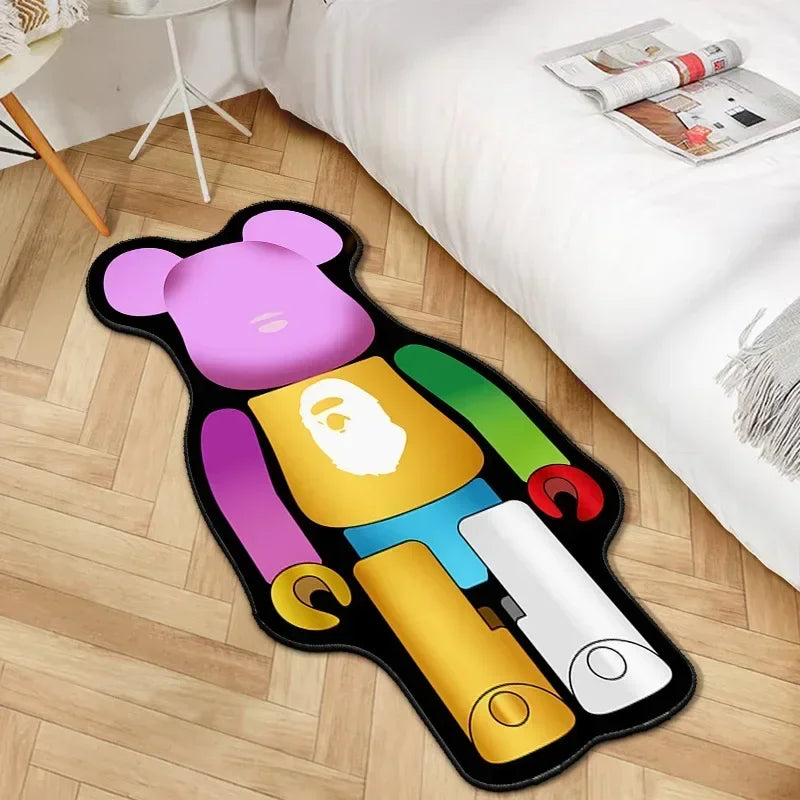 Creative Living Room Use with Building Block Design for Home Decoration Cute Cartoon Bear Rug