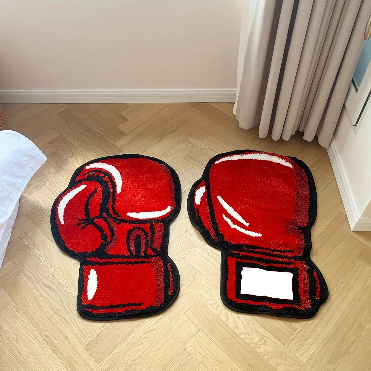 Red Left and Right Boxing Gloves Living Room Carpet Chic Bedroom Rug Corridor Area Floor Pad Mat Doormat Aesthetic Home Decor