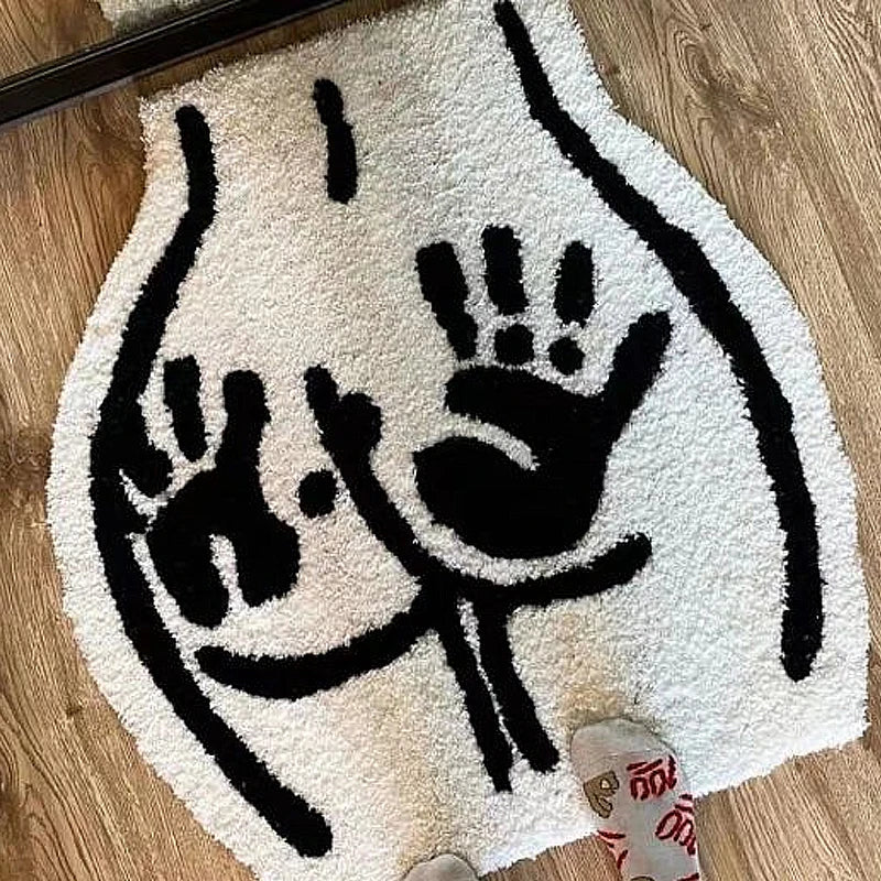 VIKAMA Cartoon Palm Game Machine Imitation Cashmere Rug Comfort Insulation Bathroom Door Mat Entry Door Mat Home Decor